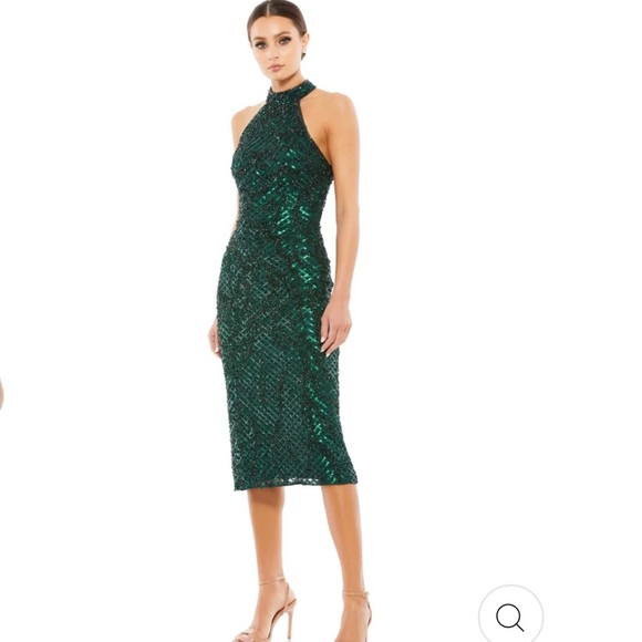 Mac Duggal Halter MIDI Dress Size 12 NWT - Picture 1 of 17